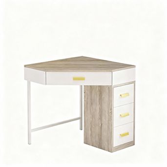 Corner Desk with 4 Drawers for Home Office, Living Room, Bedroom