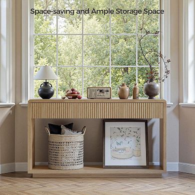 Boho Fluted Console Table for Entryway, Hallway, or Living Room