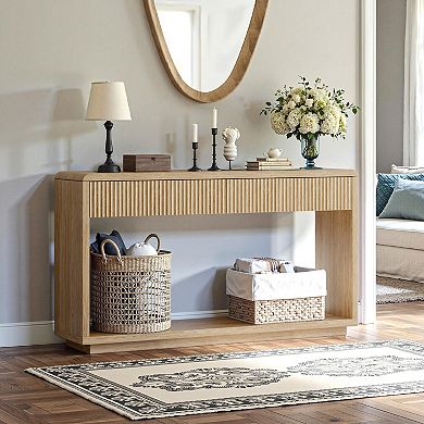 Boho Fluted Console Table for Entryway, Hallway, or Living Room