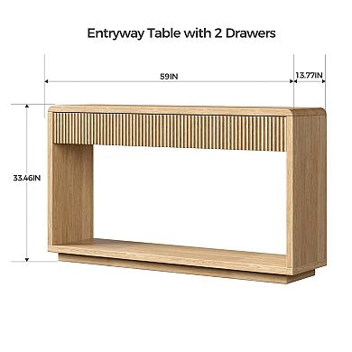 Boho Fluted Console Table for Entryway, Hallway, or Living Room