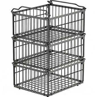 Freezer Organizer Bins: Stackable, Foldable, Rust-Resistant Metal for 5-9 Cu.Ft.