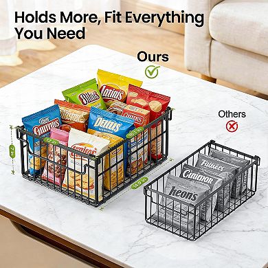 Freezer Organizer Bins: Stackable, Foldable, Rust-Resistant Metal for 5-9 Cu.Ft.