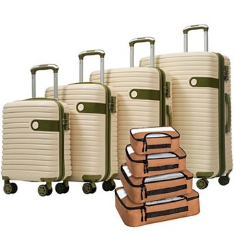 Merax 4 pc Luggage Set Suitcase Set, ABS Hard Shell Lightweight Expandable Travel Luggage