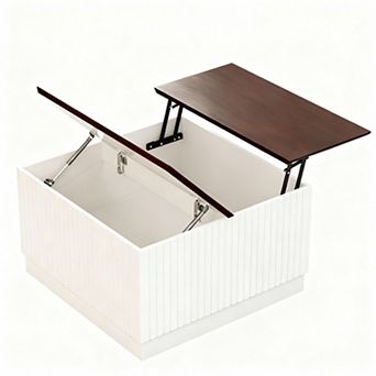 Adjustable Lift-Top Coffee Table with Storage - Mid-Century Design