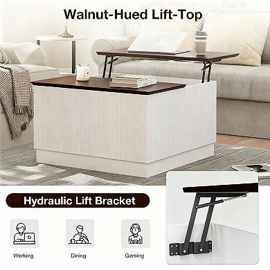 Adjustable Lift-Top Coffee Table with Storage - Mid-Century Design