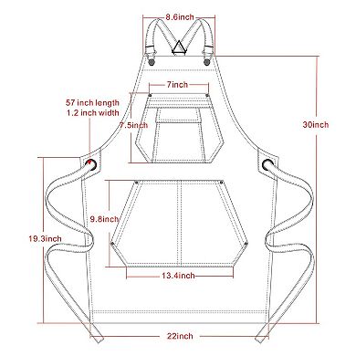 Denim Apron with Pockets for Stylists & Baristas - Cross Straps & Adjustable