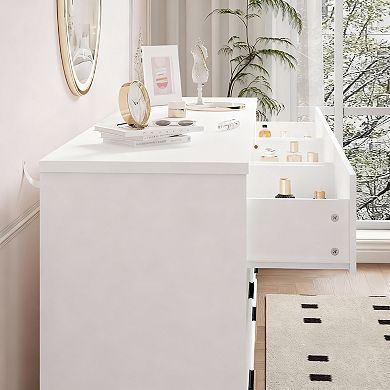 9-Drawer Modern Dresser with X-Shaped Base for Bedroom or Living Room