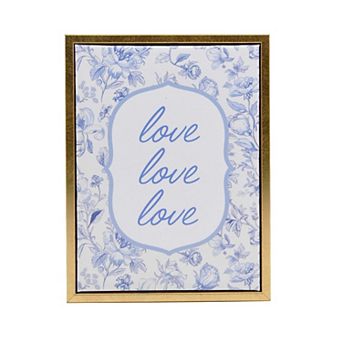 Love Love Love Framed Canvas Wall Art