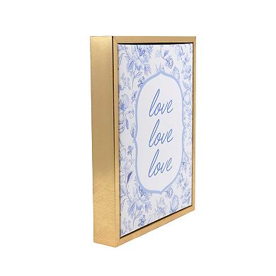 Love Love Love Framed Canvas Wall Art