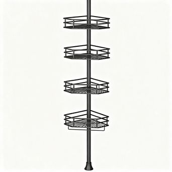 Adjustable Stainless Steel Shower Corner Organizer for 34-116" Heights