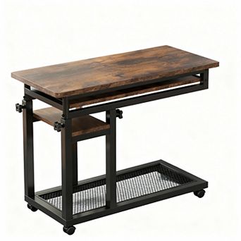 Adjustable Height Desk with USB & Outlet, Rolling, Space-saving