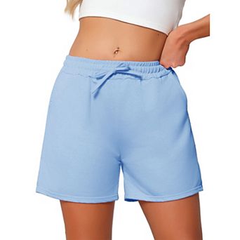 Women's Pajama Shorts Cotton Jersey Knit Adjustable Elastic Waist Bottoms with Pockets Loungewear