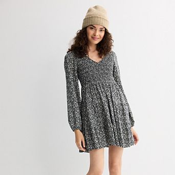 Juniors' SO® Long Sleeve Smocked Dress