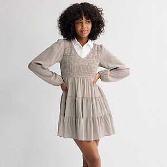 Juniors' SO® Long Sleeve Smocked Dress