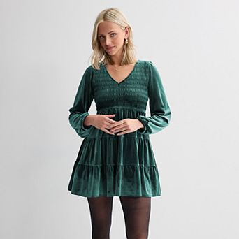 Juniors' SO® Long Sleeve Smocked Dress