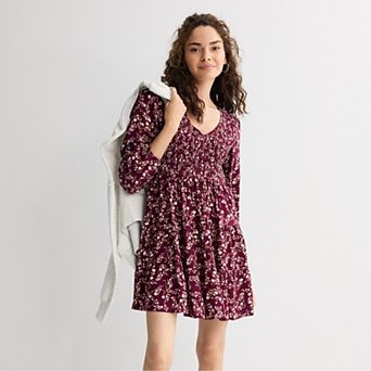 Juniors' SO® Long Sleeve Smocked Dress