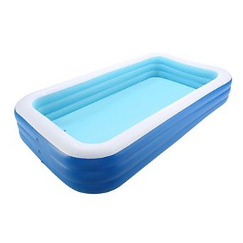 Blue and White Inflatable Family Pool 400 Gallons Multi-Use Ball Pit or Swim Pool