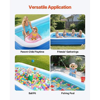 Blue and White Inflatable Family Pool 400 Gallons Multi-Use Ball Pit or Swim Pool