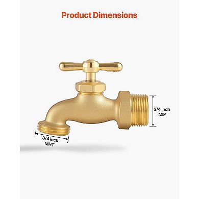 Versatile Outdoor Hose Bib for Irrigation, Garden Hoses, and Home Water Access - Golden
