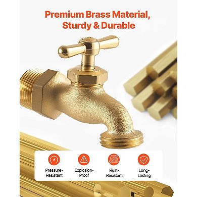 Versatile Outdoor Hose Bib for Irrigation, Garden Hoses, and Home Water Access - Golden