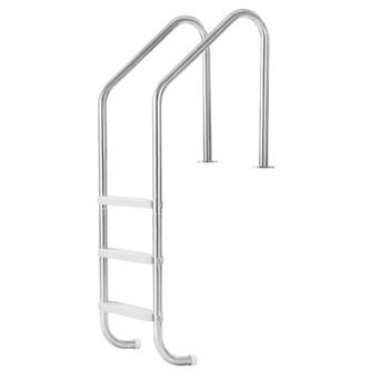 3-Step Pool Ladder with Double Handrails Stainless Steel for 4854" Pools - Silver and White