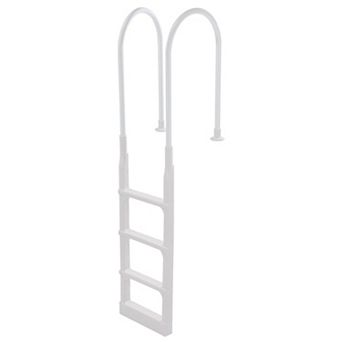 4-Step Pool Ladder with Double Handrails Textured Steps for 4854" Pools - White
