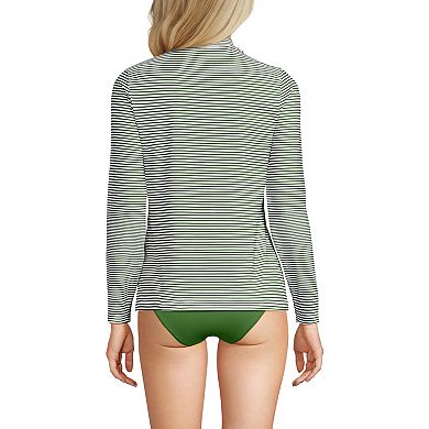 Women's Lands' End Long Sleeve Mock Neck Rashguard