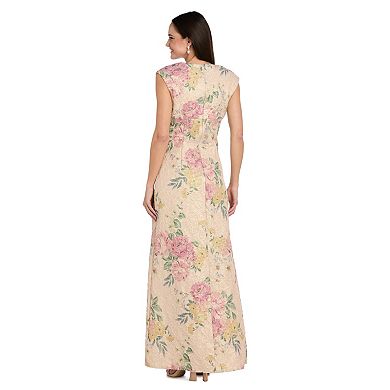 Women’s R&M Richards Floral Sweetheart Neck Evening Gown