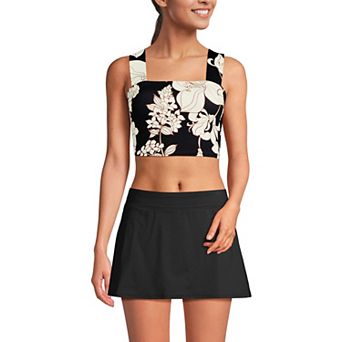 Women's Lands' End Square Neck Bust Enhancer Midkini Swim Top
