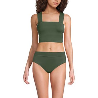 Women's Lands' End Square Neck Bust Enhancer Midkini Swim Top