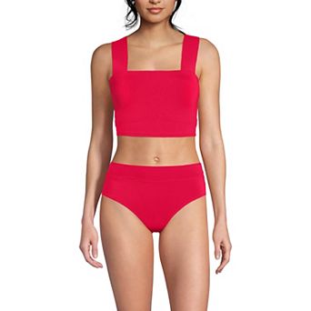 Women's Lands' End Square Neck Bust Enhancer Midkini Swim Top