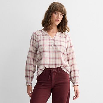 Women's Sonoma Goods For Life® Smocked Wrist Henley Top