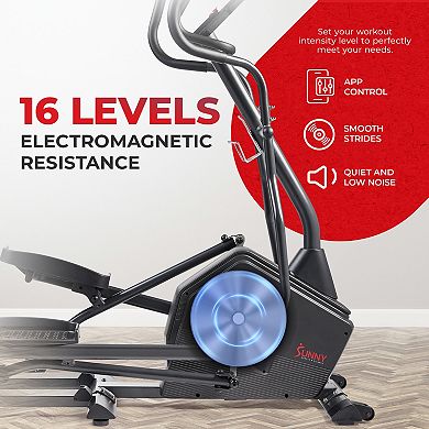 Sunny Health & Fitness Smart Premium Extra Long Stride Electro-Magnetic Elliptical
