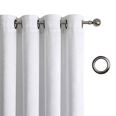 Kate Aurora Costanza 2 Piece Room Darkening Grommet Top Textured Window Curtain Panels