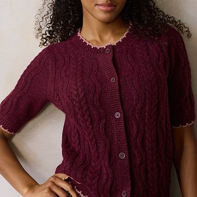 Women's LC Lauren Conrad Short Sleeve Cable Sweater Cardigan
