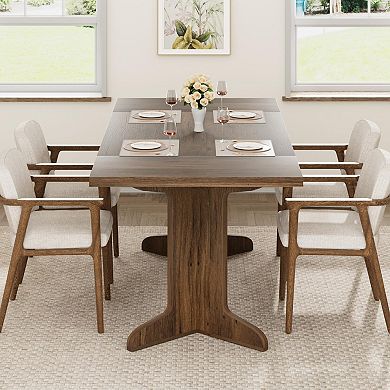 71 Inch Dining Table for 6-8 People, Farmhouse Rectangle Kitchen Table,table only