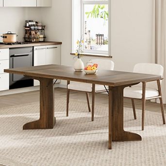 71 Inch Dining Table for 6-8 People, Farmhouse Rectangle Kitchen Table,table only
