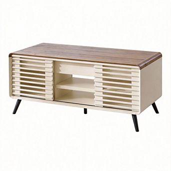 Lift Top Coffee Table with Sliding Door Hidden Storage Adjustable Shelf