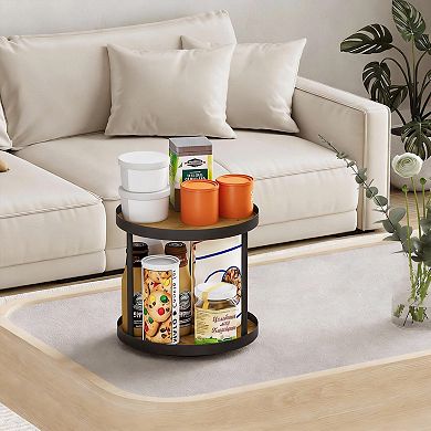 2 Tier Lazy Susan Turntable Spice Organizer