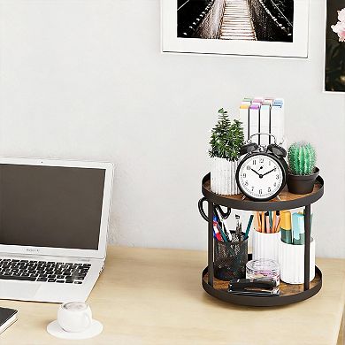 2 Tier Lazy Susan Turntable Spice Organizer