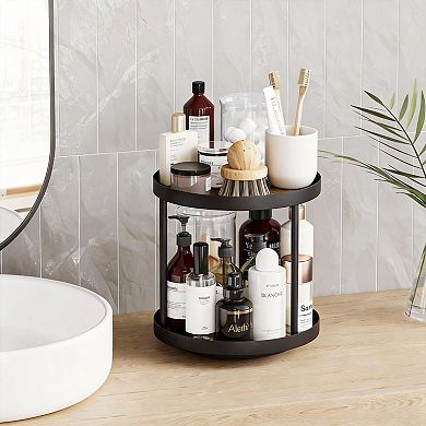 2 Tier Lazy Susan Turntable Spice Organizer