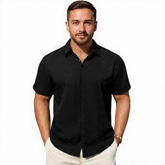 Summer Linen Button-Down Shirt for Men