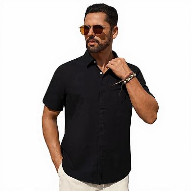 Summer Linen Button-Down Shirt for Men