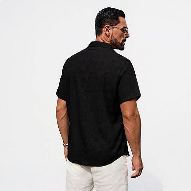 Summer Linen Button-Down Shirt for Men