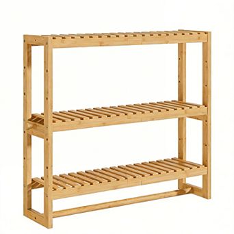 3 tier Over-Toilet Storage Shelf with Hanging Bar