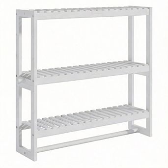 3 tier Over-Toilet Storage Shelf with Hanging Bar
