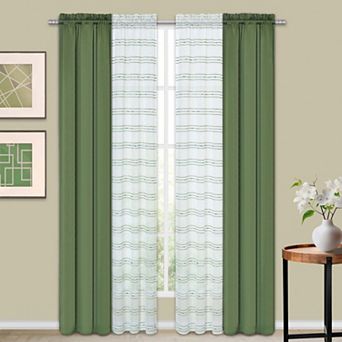 BrylaneHome 4 pc Tribeca Rod Pocket Panels Set