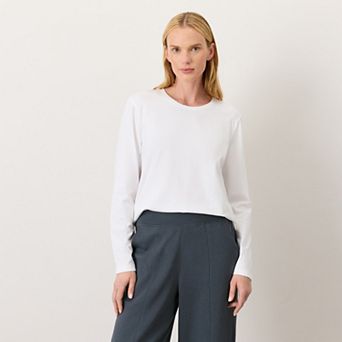 Luxe Signature Long Sleeve Tee Made With Organic Cotton