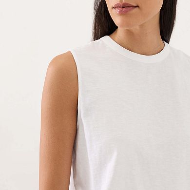 Organic Cotton Slub High Neck Tank