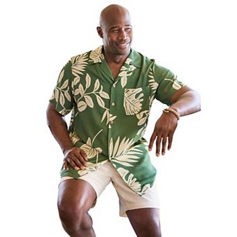 KingSize Men's Big & Tall Printed Camp Shirt
